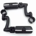 Smt-black Adjustable Highway Peg Mounting Kit Skull Zombie Footrest Compatible With V-star Roadstar Suzuki Boulevard Equipped 1