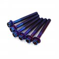 A17122200ux0141 6pcs Colorful Titanium Alloy Motorcycle Hexagon Bolts Screws Fastener M6 X 50mm 6 Pack 