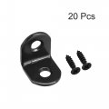 Uxcell Corner Brace Angle Bracket Fastener L Shape 20mmx20mmx16mm Black Round End With Screws 20pcs