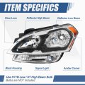 Auto Dynasty Ki2502152 Facotry Style Halogen Headlights Assembly For Soul 2012-2013 Driver Left Side Black Housing Amber Corner