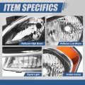 Auto Dynasty Ki2502152 Facotry Style Halogen Headlights Assembly For Soul 2012-2013 Driver Left Side Black Housing Amber Corner