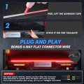 Mictuning 60 Inch Aluminum Frame Triple Tailgate Light Bar 1200 Led Waterproof With 4-way Flat Connector Full Function Amber