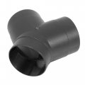 X Autohaux 75mm Car Heater Warm 3 Way Air Ducting Pipe Y Shape Outlet Connector Black Plastic