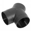 X Autohaux 75mm Car Heater Warm 3 Way Air Ducting Pipe Y Shape Outlet Connector Black Plastic