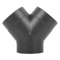 X Autohaux 75mm Car Heater Warm 3 Way Air Ducting Pipe Y Shape Outlet Connector Black Plastic
