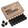 24pcs Black Mag Style Lug Nuts 12x1 5 Thread Size 1 Inch Length Installs With 21mm Or 13 16 Hex Socket