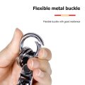 Besulen Carbon Fiber Keychain Microfiber Leather Chain Waterproof Car Shape Fob Key Ring Holder Silver