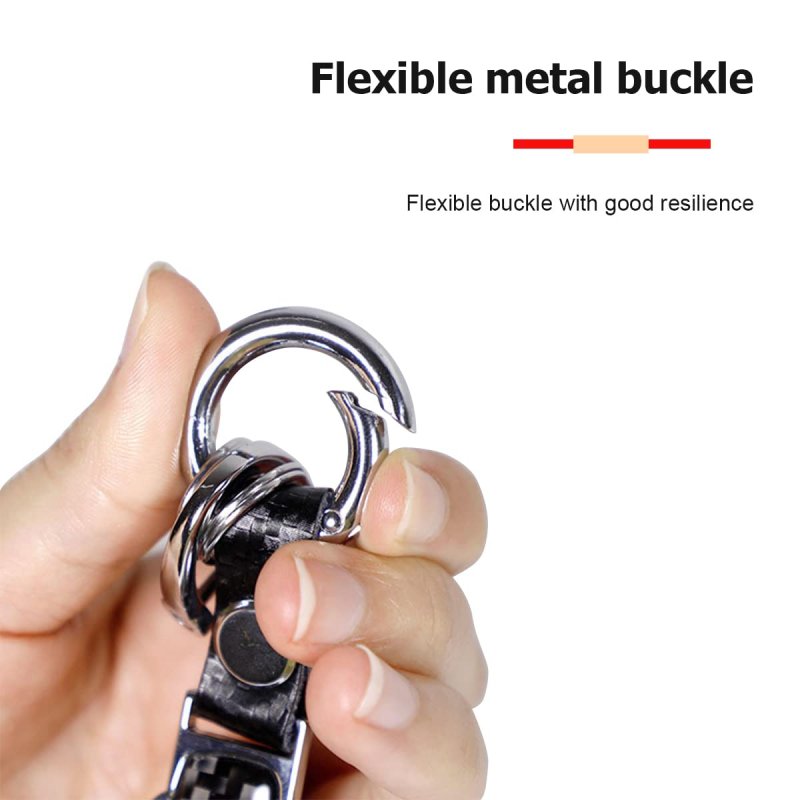 Besulen Carbon Fiber Keychain Microfiber Leather Chain Waterproof Car Shape Fob Key Ring Holder Silver