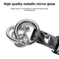 Besulen Carbon Fiber Keychain Microfiber Leather Chain Waterproof Car Shape Fob Key Ring Holder Silver
