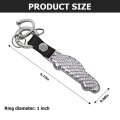 Besulen Carbon Fiber Keychain Microfiber Leather Chain Waterproof Car Shape Fob Key Ring Holder Silver