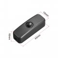 Uxcell Mini Inline Cord Switch Ac250v 6a 125v 10a On-off Control Feed-through Latching Press For Bedroom Table Lamp Desk Light