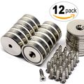 12 Count Super Value Pack Cms Magnetics Neodymium Cup Magnets With 88 Lbs Pull Capacity Each Dia 1 26 W Matching Strikers And 