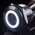 Ulincos Momentary Pushbutton Switch U19d1 1no Spst Silver Stainless Steel Shell With White Led Ring Suitable For 19mm 3 4 