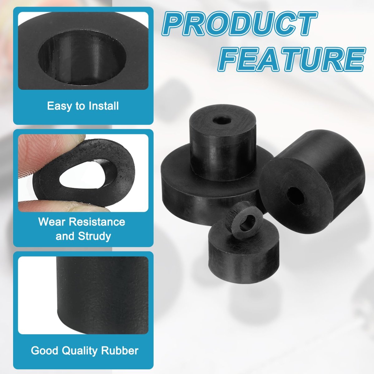 6 Pcs Multi Purpose Rubber Spacer 0 5 Od X 2 Id Thickness Anti-vibration Isolation Bushings Grommets Spacers Washers For Home