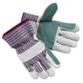 Crw1211xl Economy Leather Palm Work Gloves X-large Breathable Cotton Backs With Rubberized Cuff For Construction And 