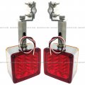 4x4 Dual Face Red Amber 39 Diodes Led With Stainless Mounting Brackets Side Marker Light Driver Passenger Fit Kenworth
