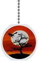 Silhouette Crimson Sunset Solid Ceramic Fan Pull 