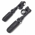 Xkh Group Motorcycle Black Long Angled Adjustable Highway Peg Mounting Kit Skull Footrest For V-star Roadstar Suzuki Boulevard