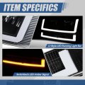 4pcs Switchback U-led Drl Composite Headlights Assembly And Bumper Lamps Compatible With Chevy Express Gmc Savana 1500-4500
