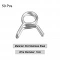 Uxcell Double Wire Spring Hose Clamp 50pcs 304 Stainless Steel 5 5mm Inner Dia Fit 6 1mm-6 7mm Od Fuel Line Silicone Tube Clips