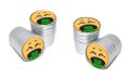 Elektroplate Puke Face Matte Chrome Aluminum Tire Valve Stem Caps Universal Fit For Cars Bikes Trucks Rvs Motorcycles Trailers 