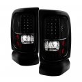 1994-2001 For Dodge Ram 1500 2500 3500 Pickup Truck Black Bezel C-shape Led Tail Brake Light Housing Lamp Assembly Driver And 