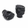 Httmt- Black 2 Risers 1 Handlebar Top Clamps Compatible With H-d Softail Deluxe Fat Boy Fxdr P N Tghd-hbs013-bk