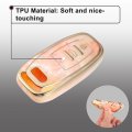Uxcell 1pcs Key Fob Remote Control Cover Case 3 Button Full Protection Tpu Shell Orange For Audi A6 2012-2018