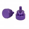 Uxcell Computer Pc Case 6 -32 Fully Threaded Knurled Thumb Screws Purple 4pcs