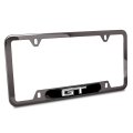 Ford Mustang Gt Black Insert Gunmetal Chrome Stainless Steel License Plate Frame 