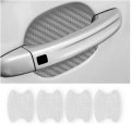 4 Piece Car Door Handle Protector Stickers Universal Carbon Fiber Anti Scratch Paint Guard Protective Film For Most Cars Silver 