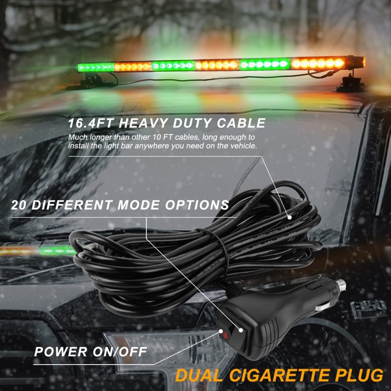 Aspl 38 5 78 Led Strobe Light Bar Double Side Flashing High Intensity Emergency Warning Flash With Magnetic Base For Safety