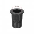 Uxcell M6 Rivet Nuts Thread Half Hexagonal Carbon Steel Zinc-plated Flat Head Threaded Insert Nut Black 20pcs