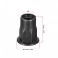 Uxcell M6 Rivet Nuts Thread Half Hexagonal Carbon Steel Zinc-plated Flat Head Threaded Insert Nut Black 20pcs