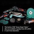 3m Green Corps Roloc Disc 36525 40 Grit 2 In Pack Of 25 Heavy Duty Quick Change Discs For Grinding Coating Removal Fast Cutting