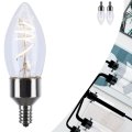 Satco 4w Led B11 Light Bulb 2700k Warm White 350 Lumens Clear Glass E12 Candelabra Base Dimmable 360 Degree Beam Enclosed 