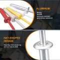 100pcs 1 8 X1 2 Aluminum Dome-head Blind Rivets Open-end Type For Diy Sheet Metal Automotive Repairs Furniture Boat And Duct