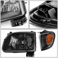 Compatible With Toytoa Tacoma Pair Of Black Housing Headlight Amber Corner Signal Light