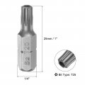 Uxcell Torx Bits 1 4 Inch Hex Shank 25mm Length Magnetic Screwdriver T25 Screw Driver Bit S2 Alloy Steel