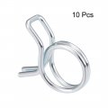 Uxcell Double Wire Spring Hose Clamp 13mm Inner Dia Fit 13 5-14 5mm Od Fuel Line Silicone Tube Clips Zinc Plated 10pcs