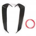 Fydun 2pcs Headlight Eyebrow Eyelid Cover Carbon Fiber Car Front Headlamp Decal Trim With Double Sided Tape For Gtr R35 2008 To