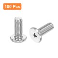 M8-1 25 X 20mm 100pcs Flat Round Head Screws 304 Stainless Steel Phillips Drive Machine Hardware Fastener For Furniture