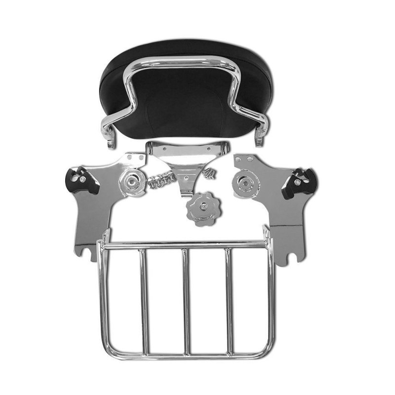 Smt-skull Adjustable Backrest Sissy Bar W Luggage Rack For 97-08 Touring Chrome B078w36yj9