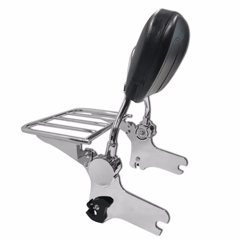 Smt-skull Adjustable Backrest Sissy Bar W Luggage Rack For 97-08 Touring Chrome B078w36yj9