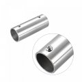 Uxcell Rail Pipe Fitting 2-way 100mm Length 304 Stainless Steel Straight Connector Polishing For 33mm 1 3 Od Handrail Railing