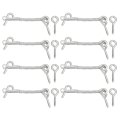 8pcs 3 Cabin Hook Eye Latch 304 Stainless Steel Spring And Safety Wire Gate For Wood Window Door 