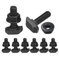 8pcs M6x20mm T Slot Drop-in Bolt Carbon Steel Hammer Head Bolts Shape Stud Sliding Screw With M6 Hexagon Flange Nuts For