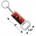 Graphics More Personalized Custom 1 Line Cowboy On Horse With Sunset Keychain Rectangle Chrome Plated Metal Bottle Cap Opener
