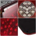 Partsam Rectangular Triple Led Trailer Tail Light Red Rv Camper Motorhome Stop Turn Backup Reverse Lights Vertical And