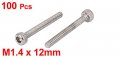 M1 4x12mm Stainless Steel Hex Socket Head Cap Screw 0 3mm Pitch 100pcs